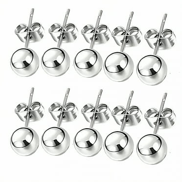 DESIGNICE 10Pcs Stud Earrings for Women,Bare Feel Flat Back Stud Earrings,Mild Texture Stud Earrings for Women Hypoallergenic,Steel