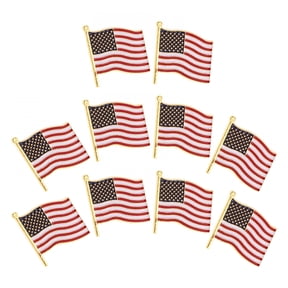 DESIGNICE 10pcs American Flag Brooches Patriotic Lapel Pins hat pins for men 4th of July USA Badge Pins for Independence Day Veteran Day Party Accessories