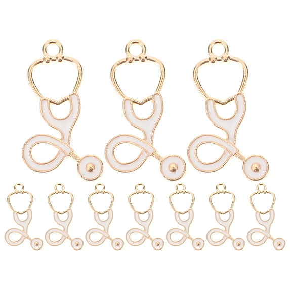DESIGNICE 10pcs Nurse Charms Stethoscope Pendants Charms Stethoscope Dangle Charms