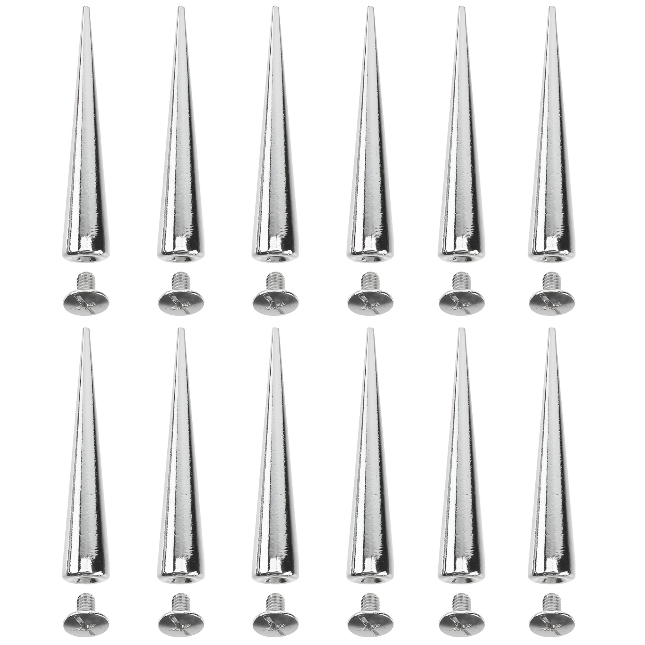 DESIGNICE 10pcs Silver Cone Spikes Punk Rivets Metal Rivets Screwback ...