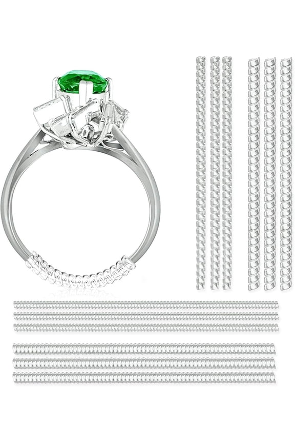 12 Pack Clear Ring Size Adjuster,4 Sizes Ring Sizer for Different Band Width,Invisible Ring Guards for Loose Rings
