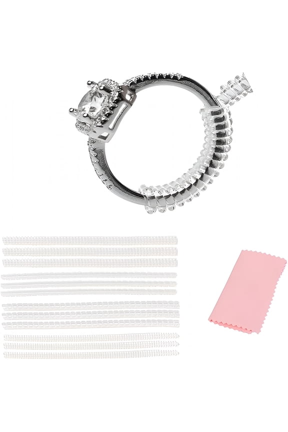 2026 New 12Pcs Ring Sizer for Loose Rings,4 Sizes Invisible Ring Size Adjuster,Spiral Bands Size Resizer,Clear Tpu Rings Guards for Adult,No Cut Comfortable Band Tightener Fits 2-6Mm Bands