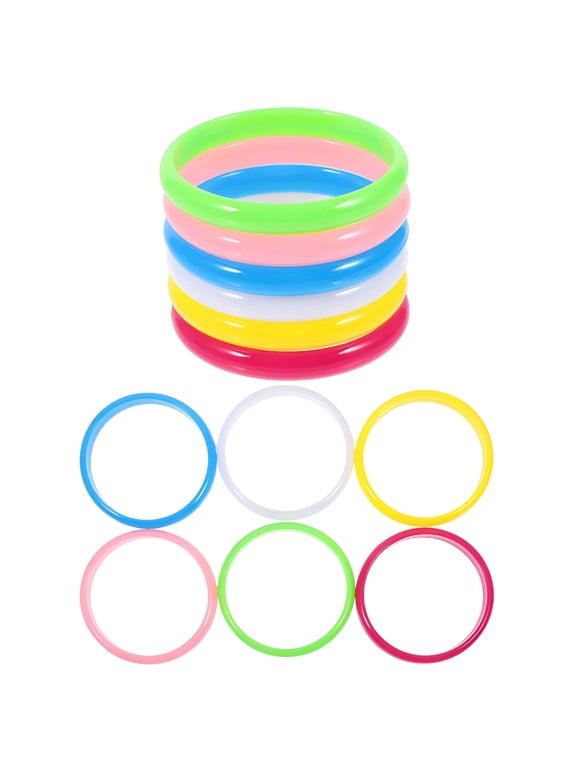 12 Pcs/Set Plastic Bangles Glow Woman Good Decoration Effect Toddler Size 2