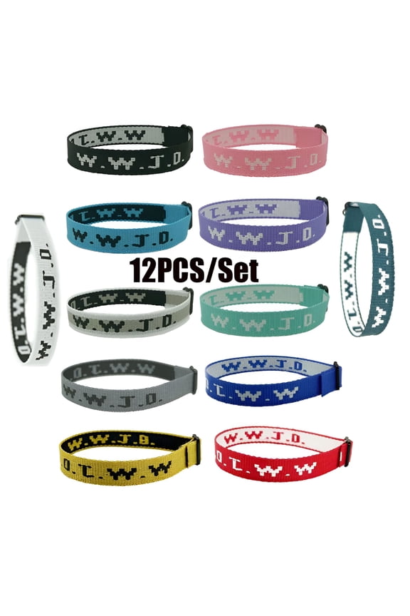 12 Pieces What Would Jesus Do Bracelets Wwjd Bracelets Letter Matching Couples Protection Braided Rope Inspirational Religious Christian Gifts Friendship Bracelet Gift for Women Men