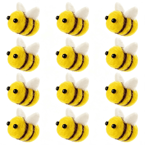 DESIGNICE 12 Set Felt Bees for Crafts,Wool Felt Bumble Bee Plush for Tiered Tray Decoration Party Favors Diy Craft Jewelry Accessory Bumble Bee