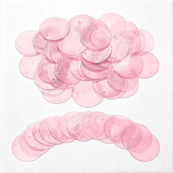 DESIGNICE 120Pcs Capiz Shells 2" Round Natural Shells with 2 Holes for Seashell Wind Chimes Curtain Shell Garland Diy Craft Wedding Home Decoration, Soft Capiz Shells Pink, Pink