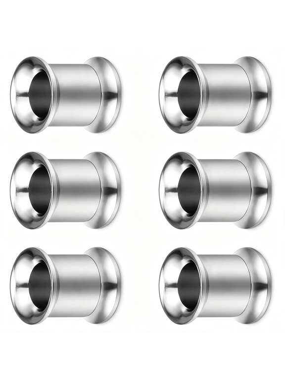 12G-50Mm Double Flared Gauges for Ear Tunnels Plugs Earrings 316L Surgical Stainless Steel Silver Internally Threaded Ears Tunnel Plug Stretching Kit Piercing Jewelry Women Men