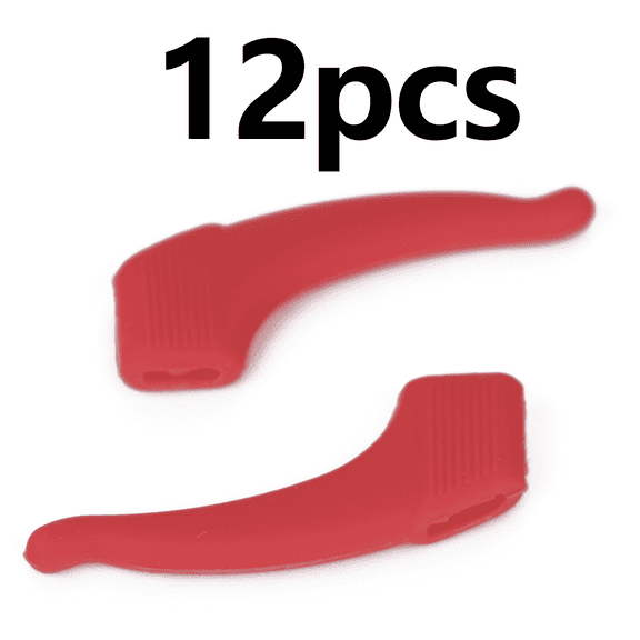 DESIGNICE 12Pcs Glasses Holder Comfortable Nose Pads Glasses Strap Portable Design Suitable for All Occasions Eyeglass Holder,Red1