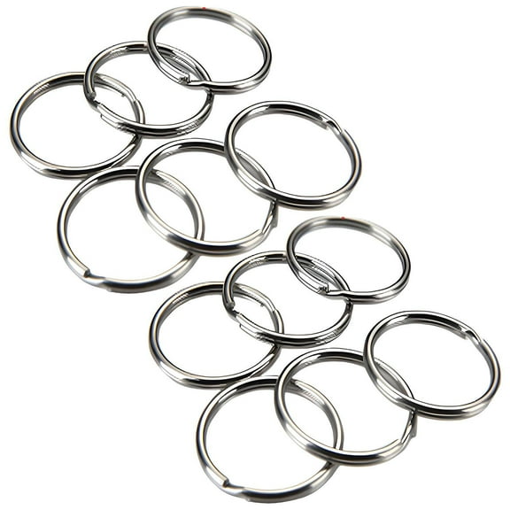DESIGNICE 12Pcs Key Rings for Car Keys, 304 Stainless Steel Car Keychain, Car Keys Keychain, Corrosion-Resistant Key Labels, Silver