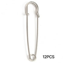 DESIGNICE 12Pcs Safety Pins,Reinforced Design Safety Pins,Secure Fixation Large Safety Pins,Silver-1