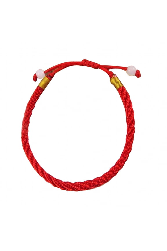 2026 New 12Pcs Handmade Women Red Rope Thread String Bracelet Braided Charms Adjustable Bracelet for Couples (Red)