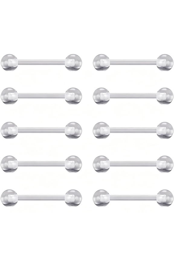 14G 16G Clear Plastic Nipple Rings for Surgery Pregnant Maternity Weaning,Horseshoe Nipple Piercing Jewelry,Plastic Clear Tongue Rings Piercing Retainer Jewelry