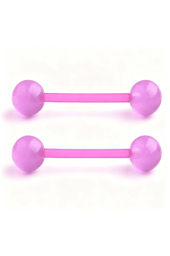 14G 16Mm Glow in the Dark Flexible Acrylic Straight Tongue Nipple Ring Retainer Piercing