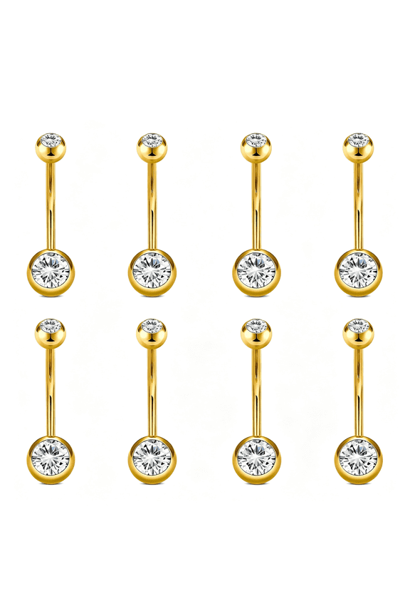 14G Belly Button Ring Belly Button Piercing Belly Rings Surgical Steel Belly Button Rings 6Mm 8Mm 10Mm 12Mm 14Mm 16Mm 18Mm Short Long Bar Belly Piercing Jewelry for Women