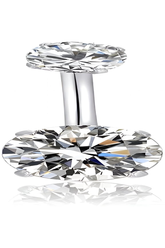 14G Belly Button Rings Surgical Stainless Steel Round Cubic Zirconia Navel Barbell Stud Body Piercing