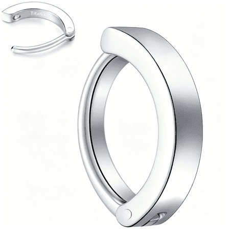 DESIGNICE 14G G23 Titanium Clicker Belly Button Ring,10/12Mm Reverse Curved Hoop Navel Barbell Piercing Jewelry