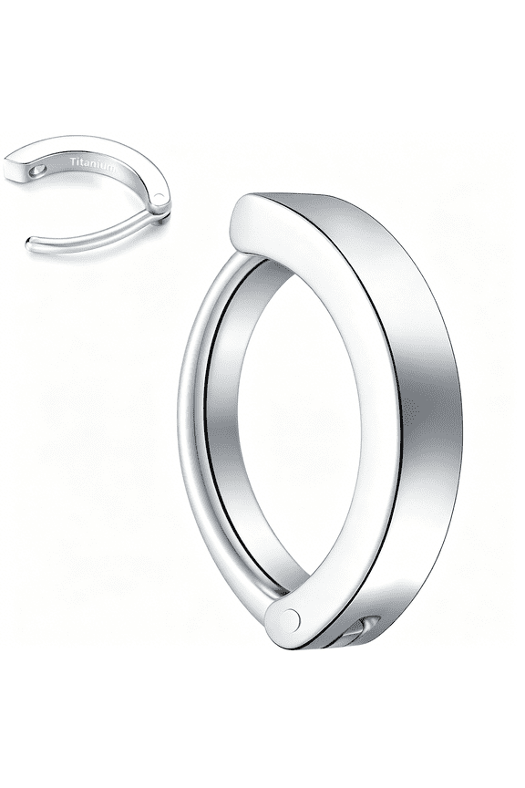 14G G23 Titanium Clicker Belly Button Ring,10/12Mm Reverse Curved Hoop Navel Barbell Piercing Jewelry