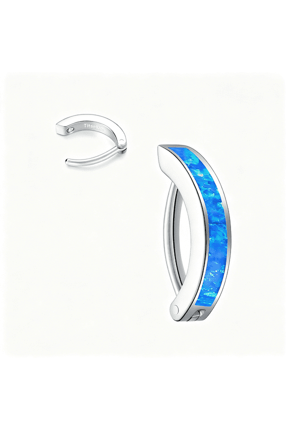 14G G23 Titanium Clicker Belly Button Ring,10/12Mm Reverse Curved Hoop Navel Barbell Piercing Jewelry