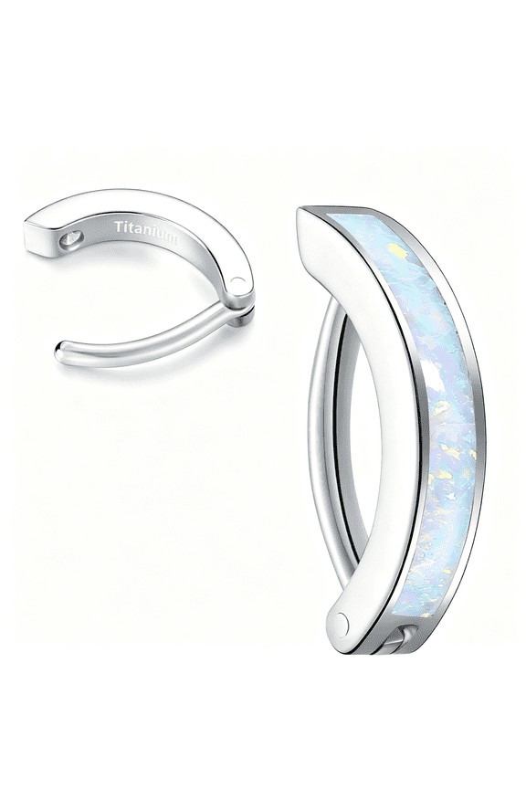 14G G23 Titanium Clicker Belly Button Ring,10/12mm Reverse Curved Hoop Navel Barbell Piercing Jewelry