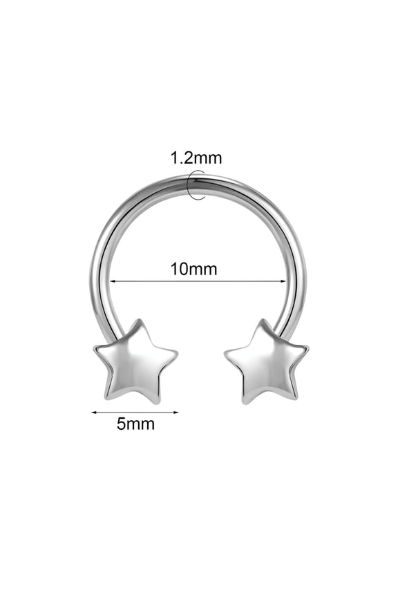 14G Mix Color Septum Rings Stainless Steel Heart Star Nose Piercing Jewelry Gold Plated Helix Hoop Earring Cat Earrings Women