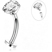 DESIGNICE 14G Pure Titanium Floating Belly Button Ring for Women Flat Back Petite Belly Navel Ring Hypoallergenic Internally Threaded Navel Ring Belly Piercing Jewelry