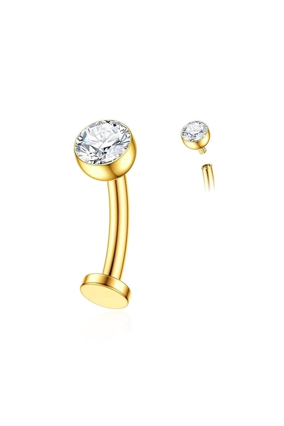 14G Titanium Floating Belly Button Rings for Women Flat Back Belly Rings 12Mm Belly Piercing Jewelry