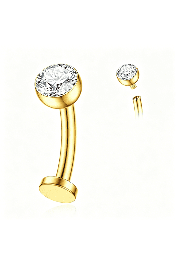 14G Titanium Floating Belly Button Rings for Women Flat Back Belly Rings 8Mm/10Mm/12Mm/14Mm Belly Piercing Jewelry