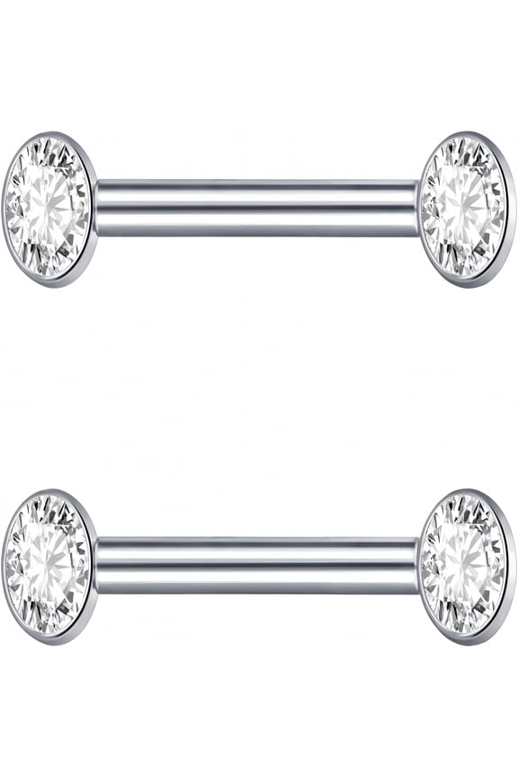 14G Titanium Internally Threaded Nipple Rings Gold Nipple Piercing Jewelry for Women