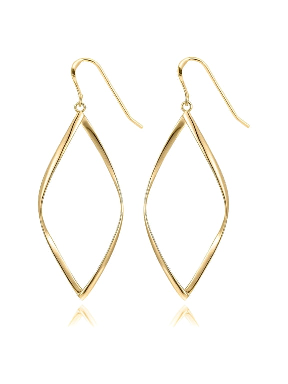 14K Gold Plated Dangle Earrings for Women | Infinity Cute Hanging Hoop Earrings Gold Dangle Earrings for Women