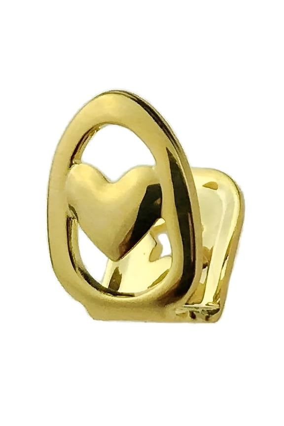 14k Gold Plated Open Face Heart Teeth Grillz Cap One Single Tooth