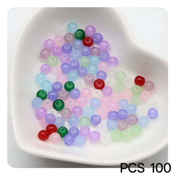 DESIGNICE 14mm 100Pcs Acrylic Beads Transparent Crackle Round Beads Chunky Bubblegum Beads for Diy Jewelry Making Acrylic Beads
