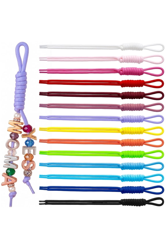 14pcs Paracord Rope Keychain,Colorful Paracord Keychain Rope Bag Charms,Braided Key Chain Lanyard Keyring Code Charms Lanyard Keyring for Purse Key Chain Backpack Handbag- 14 Colors