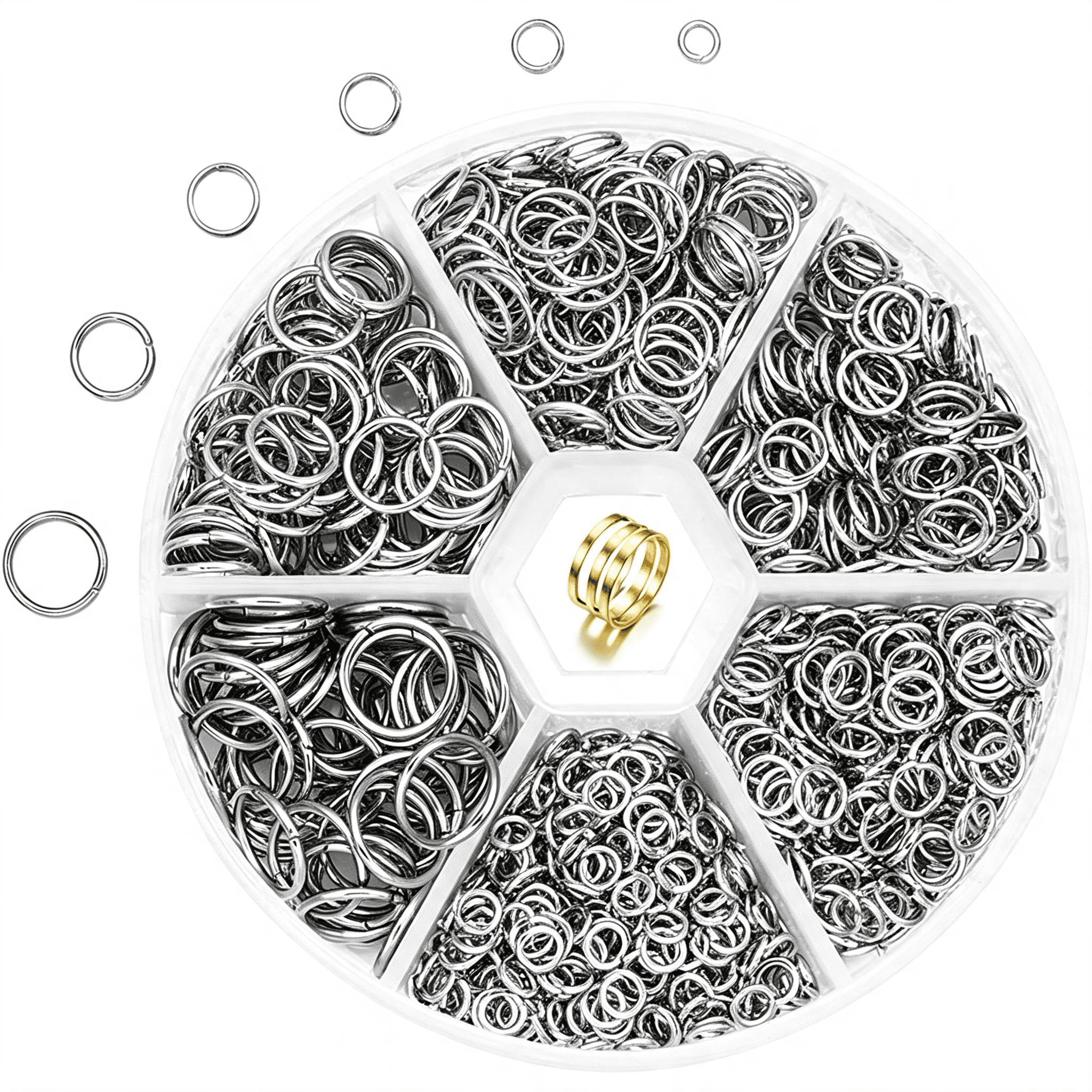 Jump Rinfs DESIGNICE 1500Pcs 304 Stainless Steel Open Jump Rings with Jewelry ...