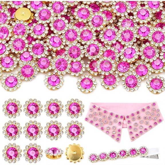 DESIGNICE 150Pcs 12Mm Rose Pink Sew on Rhinestones for Bedazzling,Large Sew on Gems|Bedazzling Gemstones for Crafts Clothes Hats,Jewels for Flatback Colorful Rhinestones,Bedazzled Kit