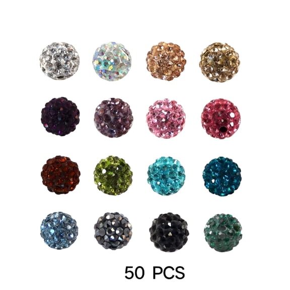 TUWAFE 150Pcs 10mm Red White Blue Rhinestone Ball Beads for Beadable Pens Bracelets