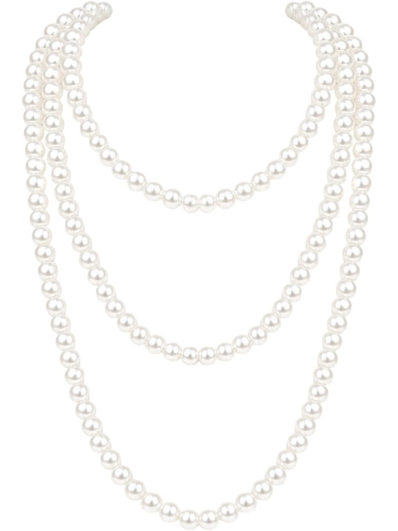 150cm Long Fake Necklace for Women Bead Layered,fake pearls costume pearls