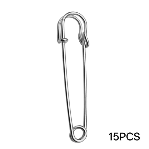 TUWAFE Safety Pins for Clothes, Extra Large Thick Steel Pins Silver for Heavy Duty Sweater Crafts