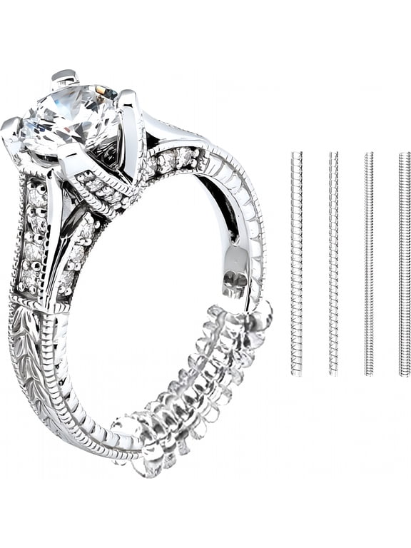 16 Pack 4 Sizes Transparent Ring Guards Fitter, Invisible Ring Size Adjuster for Loose Rings, Resizer, Jewelry Tightener Spacer Reducer Stopper for Men and Women Fit Any Rings
