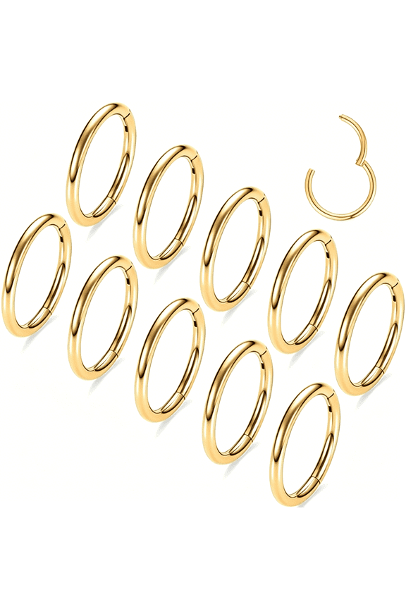 16G 18G 20G Surgical Steel Nose Septum Rings Hoops-Stainless Steel Hinged Clicker Segment Nose Rings Hoop Helix Cartilage Daith Tragus Sleeper Earrings,Ear Plugs Tunnels Gauges
