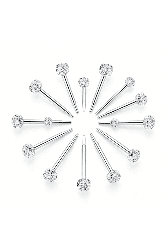 16G Internal Thread Flat Back Earrings Nose Studs 316L Surgical Steel Medusa Labret Monroe Lip Ring Tragus Forward Helix Conch Cartilage Lobe Earrings Stud Piercing Jewelry