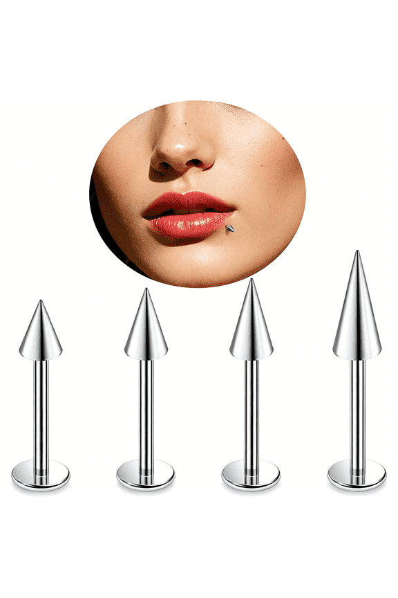 16G Nose Rings Studs Stainless Steel Stud Earrings Septum Lip Rings Cartilage Tragus Helix Rings Jewelry for Women Men Spike 3/4/5/6/8Mm
