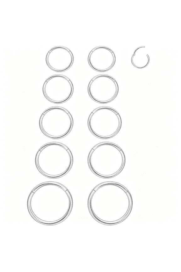 16G Septum Nose Rings Hoops 316L Surgical Steel Clicker Medusa Labret Snake Bite Lip Ring Tragus Helix Daith Rook Conch Snug Cartilage Lobe Earrings Hoop Piercing Jewelry for Women Men