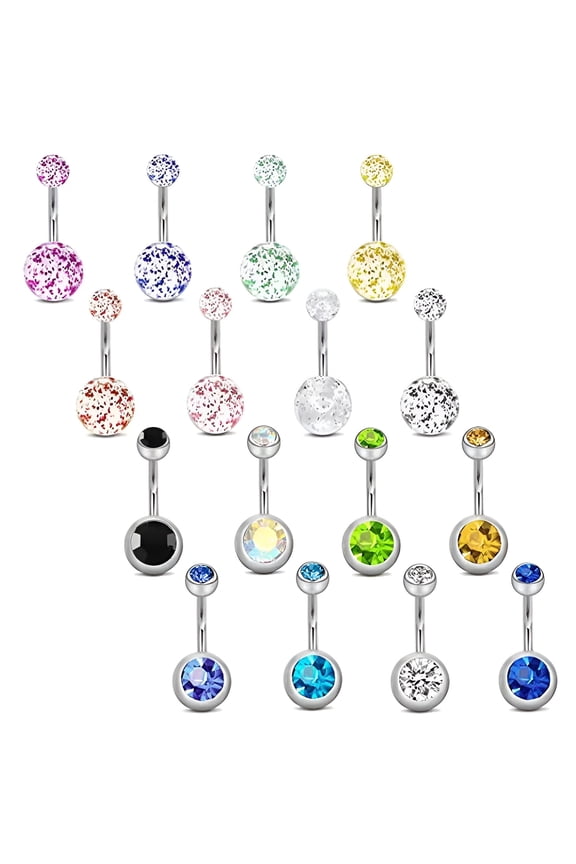 Belly Button Ring,Stainless Steel Piercing Jewelry,2g Belly Piercing