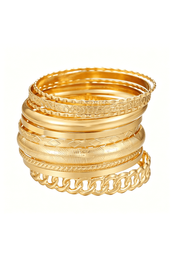 16Pcs Gold Bangle Bracelets for Women-Multi Layer Stackable Textured Bracelets Boho Jewelrys Set.