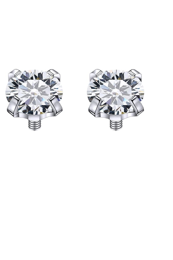 18/16/14G Internally Threaded Nose Rings Studs Flat Back Earrings Surgical Steel Cz Nose Rings Stud Tragus Helix Conch Cartilage Earrings Stud Piercing Jewelry for Women Men Hypoallergenic