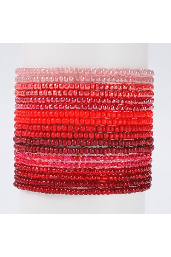 18-20Pcs Colorful Bohemia Seed Beaded Bracelets Set Stackable Boho Stretch Bangle Bracelets Multilayer Boho Anket Concert Summer Beach Vaction Surf Jewelry Accessory