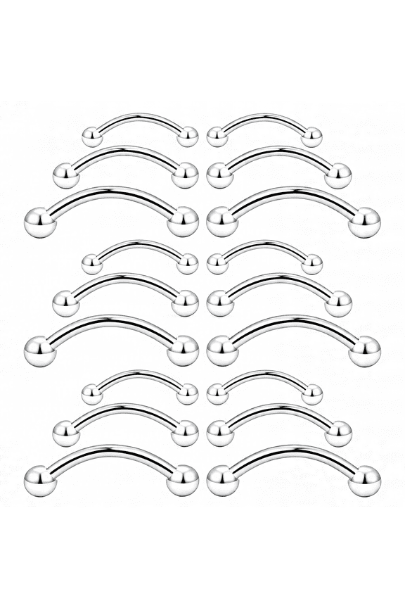 18-36Pcs 16G Stainless Steel Eyebrow Tragus Helix Rook Daith Earrings Tongue Nipple Belly Lip Ring Barbell Body Piercing Jewelry 6-16Mm Rook Piercing Jewelry