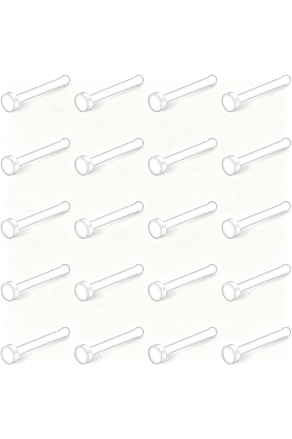 18G Clear Bioflex Nose Bone Ring Stud Retainer Body Jewelry Piercing Top Flat 2Mm 2.5Mm 3Mm 20-60Pcs
