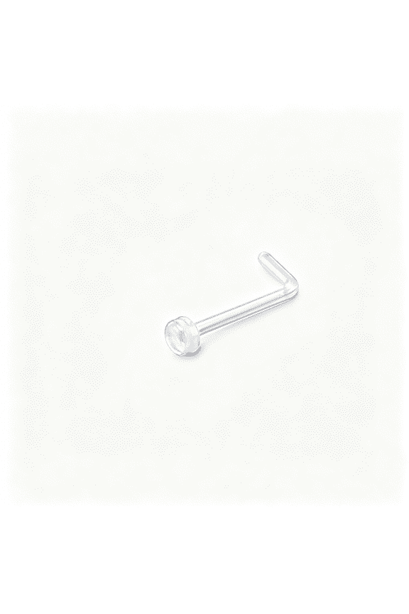 18G Clear Nose Ring Retainer Bioflex L Shape Nose Rings Studs Piercing Jewelry Flat Top