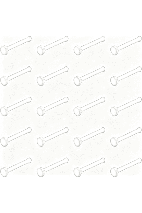 18G Clear Nose Studs Plastic Nose Ring for Work Surgery Flexible Nose Retainer Bioflex Nose Rings Studs Piercing Retainer Bone Shape Flat Top